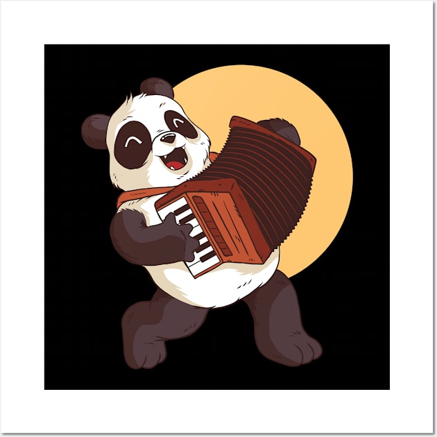 Panda with accordion Wall Art by EarlAdrian